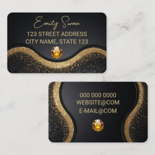 Golden Black elegante Business Card mit Diamond Visitenkarte