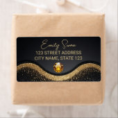 Golden Black elegantes Adressetikett mit Diamond (Insitu)