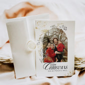 Golden & Black Floral Boho Arch Foto Weihnachten