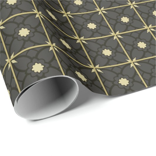 Golden Black Geschenkpapier (Rolleneckpunkt)