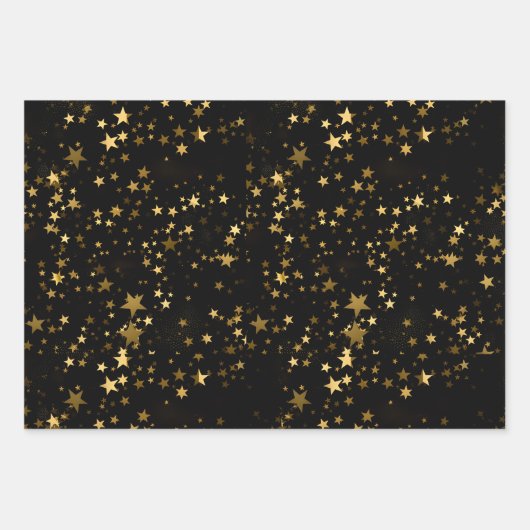 Golden Black Golden Wrapping Paper Sheets Set 7 Geschenkpapier Set (Vorderseite 2)