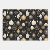 Golden Black Golden Wrapping Paper Sheets Set 7 Geschenkpapier Set (Vorderseite)