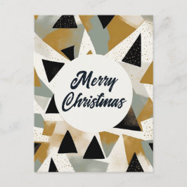 Golden Black Holiday Tree Frohe Weihnachtsgrüße Postkarte