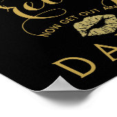 Golden & Black Ladys BATHROOM Hochzeitszeichen Poster (Ecke)