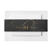 Golden Black Marble Wedding Einladungsbanderole (Vorderseite Beispiel)