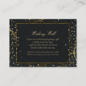 Golden Black Marmor wünscht gute Hochzeit Begleitkarte (Vorderseite)