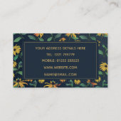 Golden Black Mit Augen Daisy Blume Dunkelblaues De Visitenkarte (Rückseite)