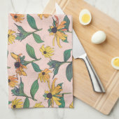 Golden Black-Mit Augen Daisy Blume Geschirrtuch (Viertel Falte)