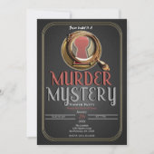 Golden & Black Mord Mystery Game Birthday Party Einladung (Vorderseite)
