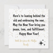 Golden & Black New Year Crew personalisierte Karte (Rückseite)