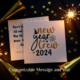 Golden & Black New Year Crew personalisierte Karte