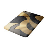 Golden & Black Overlapping Geometrie Abstrakt Badematte (Schrägansicht)