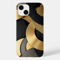 Golden & Black Overlapping Geometrie Abstrakt