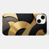 Golden & Black Overlapping Geometrie Abstrakt Case-Mate iPhone Hülle (Rückseite (Horizontal))