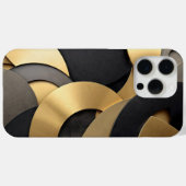 Golden & Black Overlapping Geometrie Abstrakt Case-Mate iPhone Hülle (Rückseite (Horizontal))