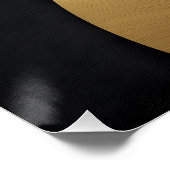 Golden & Black Overlapping Geometrie Abstrakt Poster (Ecke)