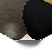 Golden & Black Overlapping Geometrie Abstrakt Poster (Ecke)