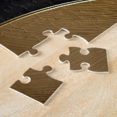 Golden & Black Overlapping Geometrie Abstrakt Puzzle (Seite)