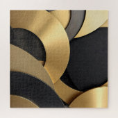 Golden & Black Overlapping Geometrie Abstrakt Puzzle (Horizontal)