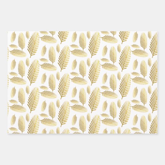 Golden Black Palm Leaf Muster Geschenkpapier Set (Vorderseite 2)