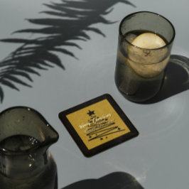 Golden Black Paper Coaster Rechteckiger Pappuntersetzer