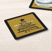 Golden Black Paper Coaster Rechteckiger Pappuntersetzer (angewinkelt)
