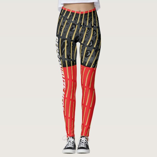 Golden Black Red Mix-up Modedesign Legging Leggings (Vorderseite)