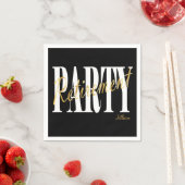 Golden & Black Retirement Party, Custom Napkins Serviette (Beispiel)