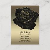 Golden & Black Rose Glam Elegante Klassische Elega Visitenkarte (Rückseite)