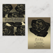 Golden & Black Rose Glam Elegante Klassische Elega Visitenkarte (Vorne/Hinten)