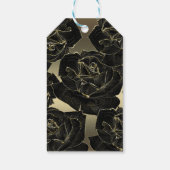 Golden & Black Rose Glam Elegantes Party Geschenkanhänger (Rückseite)