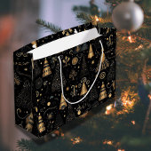 Golden Black Weihnachtsgeschenk Große Geschenktüte