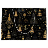 Golden Black Weihnachtsgeschenk Große Geschenktüte (Rückseite)