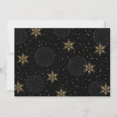 Golden & Black Winter Probe Dinner Party Einladung (Rückseite)