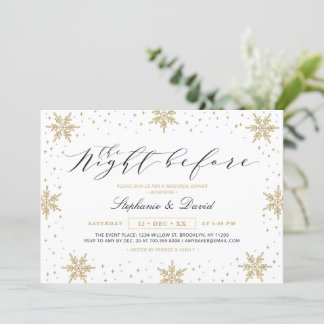 Golden & Black Winter Probe Dinner Party Einladung