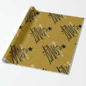 Golden Black Wrapping Paper Geschenkpapier (Ungerollt)