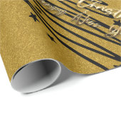 Golden Black Wrapping Paper Geschenkpapier (Rolleneckpunkt)