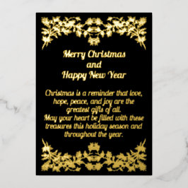 Golden Blätter Christmas Foil Card Folien Feiertagskarte