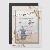 Golden Blätter Foto Speichern Sie die Datumsmagnet Magnetkarte (Vorne/Hinten)