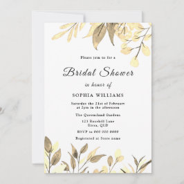 Golden Blätter Gold Leaf Brautparty Einladung