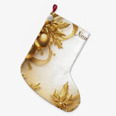Golden Blätter Weihnachten Strumpf Großer Weihnachtsstrumpf (Vorderansicht (hängend))