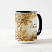 Golden Blätter Weihnachts-Tasse Tasse (VorderseiteRechts)