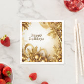 Golden Blätter Weihnachtsbuch Napkin Serviette (Beispiel)