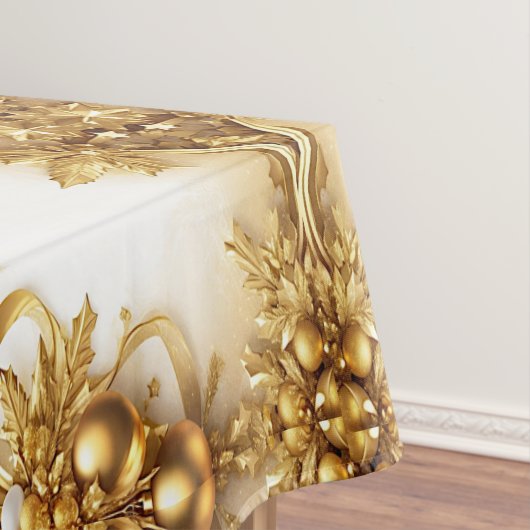 Golden Blätter Weihnachtsfeiertag Tischdecke (Beispiel)