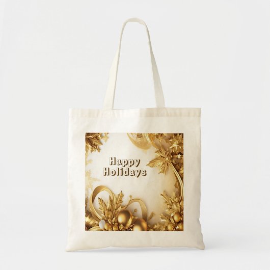 Golden Blätter Weihnachtsfeiertag Tote Tasche (Vorne)
