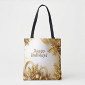 Golden Blätter Weihnachtsfeiertag Tote Tasche (Vorderseite)