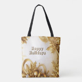 Golden Blätter Weihnachtsfeiertag Tote Tasche (Rückseite)