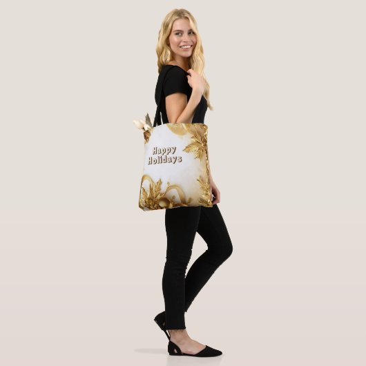 Golden Blätter Weihnachtsfeiertag Tote Tasche (Am Model)