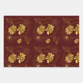 Golden Blau, Grün und Bordeaux Geschenkpapier Set (Vorderseite 3)