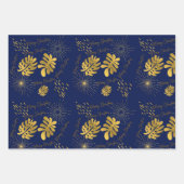 Golden Blau, Grün und Bordeaux Geschenkpapier Set (Vorderseite)